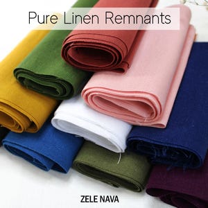 European Linen Fabric Remnant For Craft Projects / 100% Linen Fabric Bundle Quilting fabric Linen Scraps / Rolls 4x57&#39;&#39; / FREE Ship from US