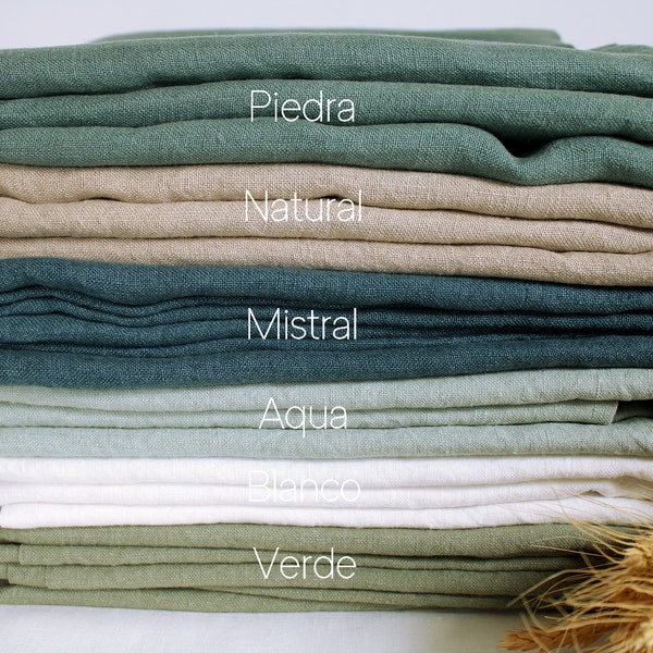 100% Washed Linen Fabric by the yard / Soft Heavyweight Linen Fabric for clothing / European flax linen / Luxurious Linen Fabric Collection