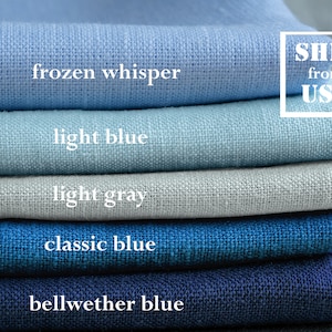 Premium Linen Fabric by the yard for clothing / 100% linen fabric / Blue linen fabric / Light, Medium weight linen fabric / FREE US Shipping