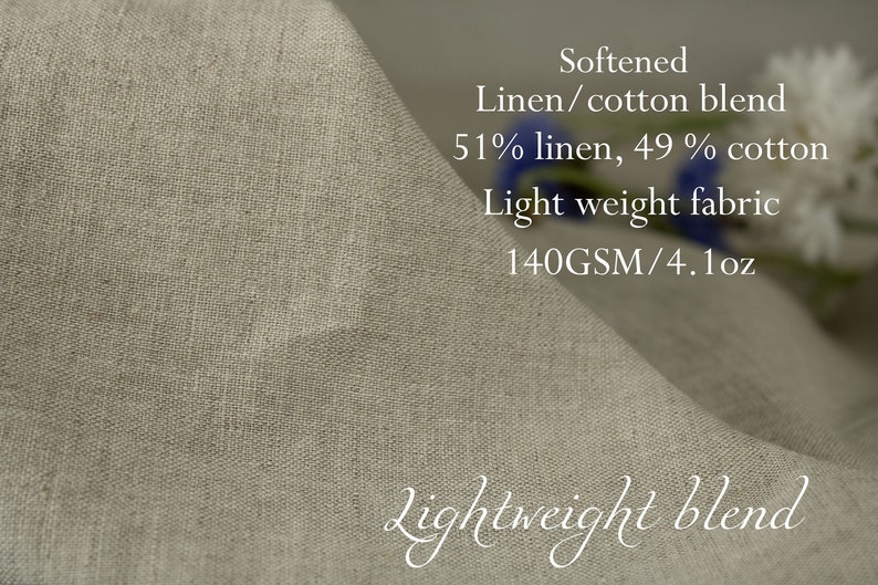 100% natural Undyed linen fabric by the yard from Europe Natural Light Medium Heavy weight linen for sewing cloth Upholstery linen fabric Lightweight blend