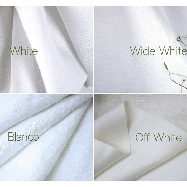 White Linen Fabric by the yard / Off white Linen Fabric / Soft Linen Fabric European flax certified / Heavy and Medium weight linen fabric
