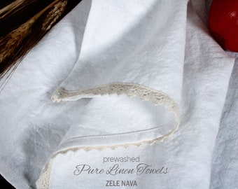 100% Linen Kitchen Towel - Heavy Weight Prewashed European Flax Certified - Linen tea towel - Hand towels for bathroom -Handmade in the USA
