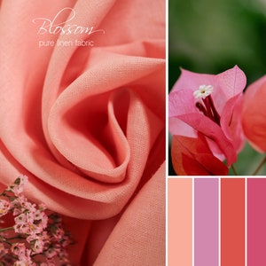 Light Pink 100% Linen Fabric by the Yard - Medium Weight, Soft, Sunforized - Ideal for Clothing, Curtains, Quilting - OEKO-TEX Certified