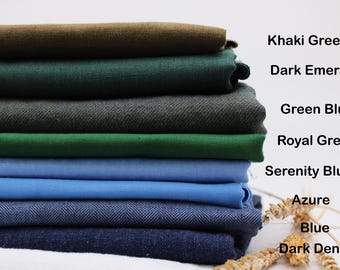 Pure Linen and Cotton-Linen Blend Fabric by the yard for Clothing, Curtains - European Flax Linen - Medium and Heavyweight Linen Fabric