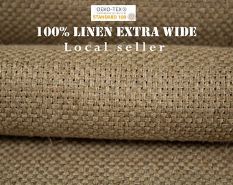 Extra Wide Linen Burlap 100% linen upholstery fabric by the yard Heavy weight linen 10.6oz Undyed linen Burlap linens Raw linen SHIP FROM US