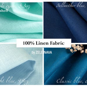 100% natural European Linen fabric by the yard for clothing / Light blue Linen Fabric Medium / Light weight Linen fabric / FREE US SHIPPING