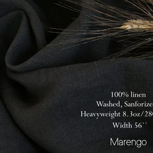 100% Washed Linen Fabric Heavyweight / Luxurious Linen Fabric Collection / Soft Heavyweight Linen fabric by the yard / Thick linen fabric Marengo