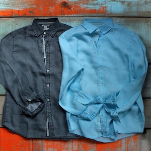 Linen Shirt for Men – Mens linen button down shirt - Long sleeve linen shirt men - Casual Button-Down, Breathable Summer Wear