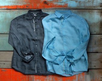 Linen Shirt for Men – Mens linen button down shirt - Long sleeve linen shirt men - Casual Button-Down, Breathable Summer Wear