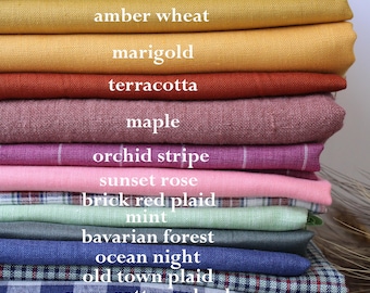 European Flax Linen Fabric, Lightweight Medium Weight, Sewing Fabric