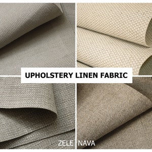 Natural Upholstery linen fabric by the yard / Heavy linen fabric by the yard -upholstery/ Linen upholstery fabric for chairs / SHIP from USA