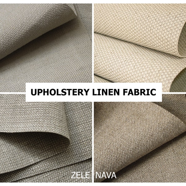 Natural Upholstery linen fabric by the yard / Heavy linen fabric by the yard -upholstery/ Linen upholstery fabric for chairs / SHIP from USA