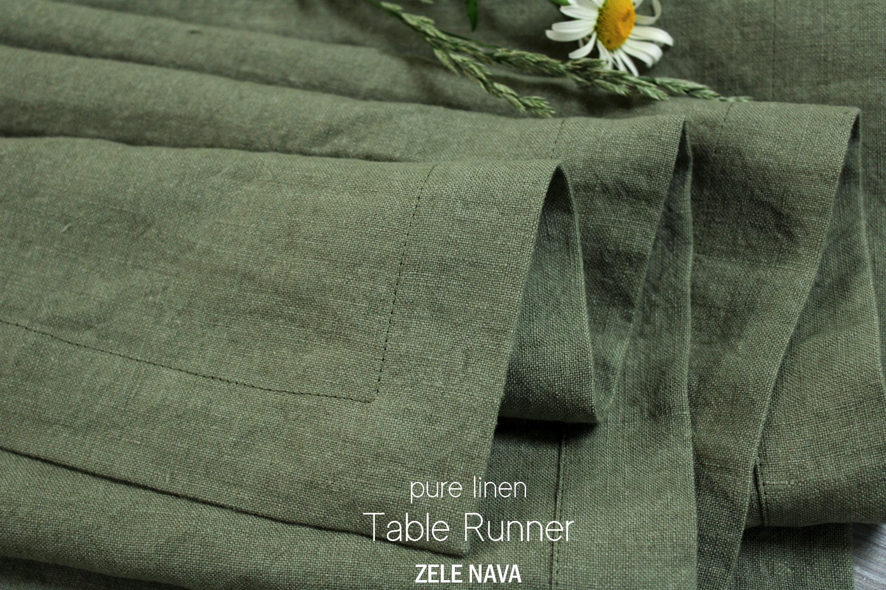 Pure Linen Table Runner - Heavy Weight, Prewashed, European Flax Certified, Custom Sizes - Thick linen table runner - Housewarming Gift