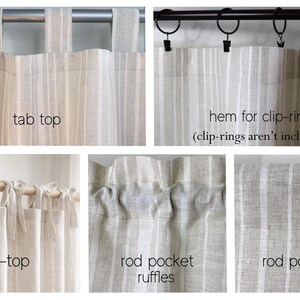 Oatmeal Linen Curtains Prewashed - Medium-Heavy 100% Natural Linen Window Drape - Custom Linen Curtains - HANDMADE in the US - 1 PANEL image 7