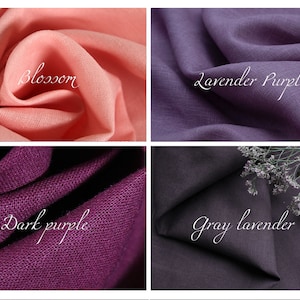 Tissu en lin violet / Tissu en lin européen par mètre pour vêtements / Tissu en lin 100 % naturel / Tissu en lin de poids moyen / SHIP from USA