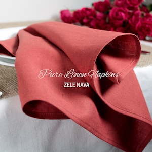 Natural Linen napkins / 100% Soft Linen napkins Wedding / Gifts for Women / Housewarming gift / Handmade in the US / Custom napkins