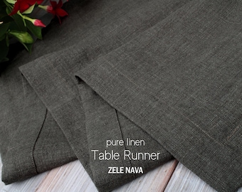 Linen table Runner - Handmade from European Flax Certified Heavyweight Linen Fabric, Custom sizes available -please feel free to contact us