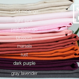 100% Linen Fabric by the yard for clothing / Pink Rose blend linen fabric Lightweight / Medium weight linen fabric drapery / SHIP from US