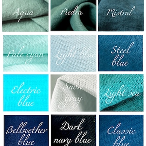 Blue Linen Fabric / 100% Linen Fabric by the yard for clothing / Linen fabric by the yard for curtains / Medium weight linen / SHIP from USA