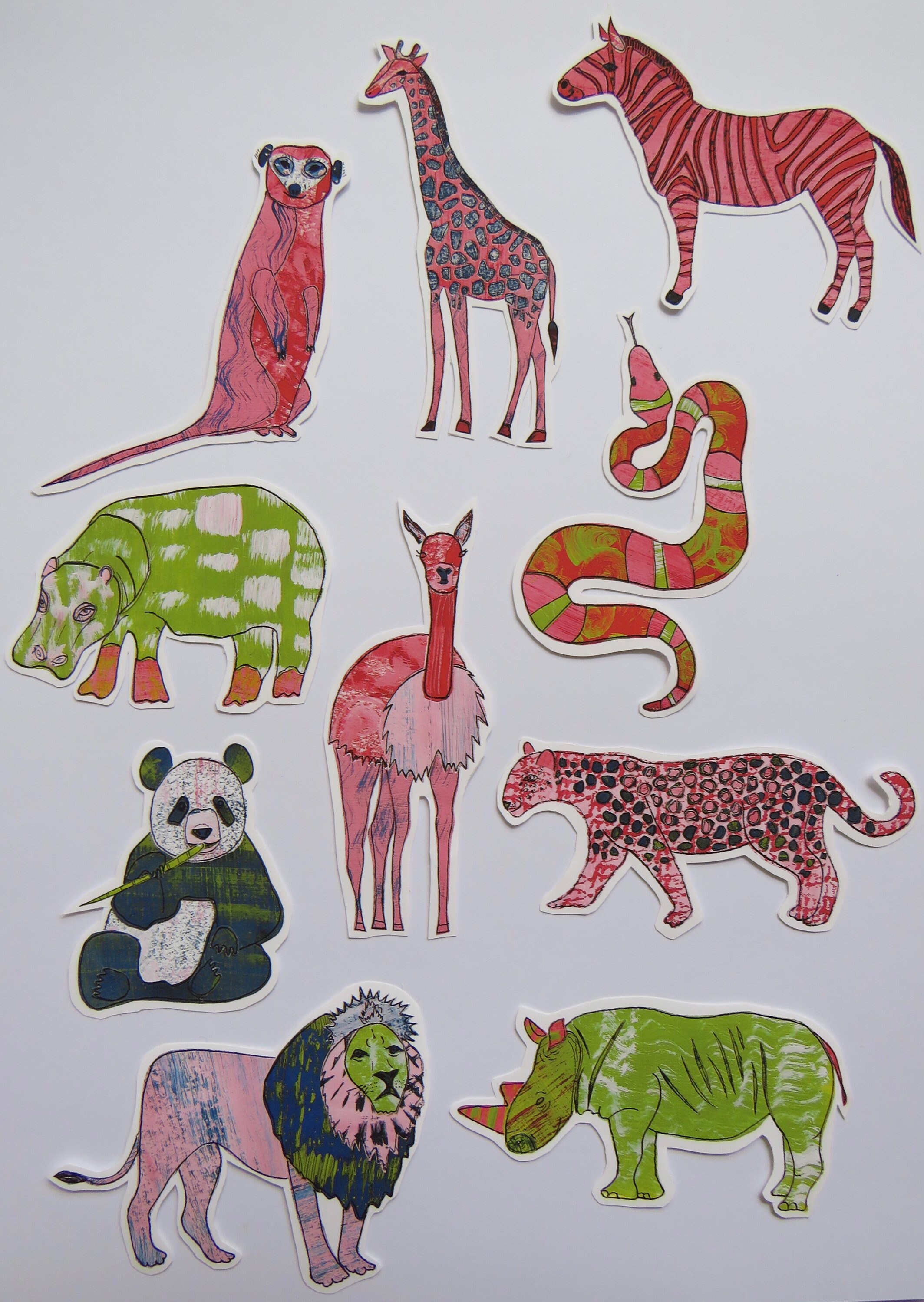 a pack of 11 animal stickers etsy