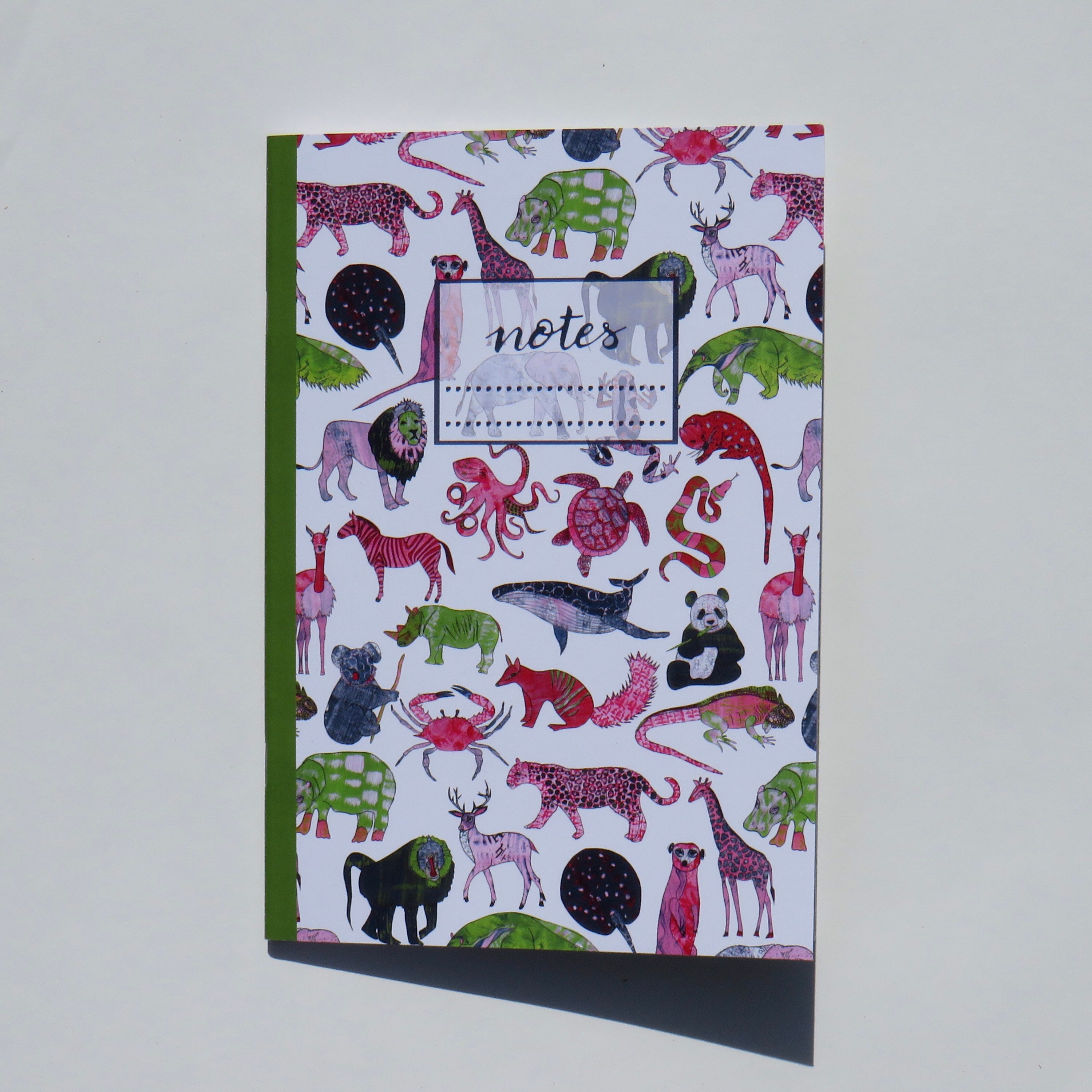 Mixed animal print notebook / plain paper notebook / animal | Etsy