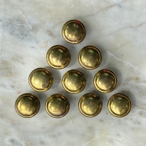 Lot of 10 Vintage Mid Century Keeler Brass Round Dome Mushroom Cabinet Knob Pulls