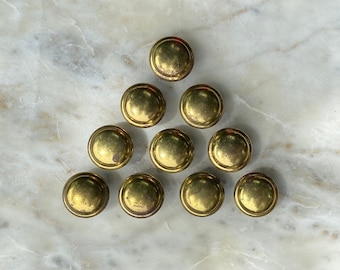 Lot of 10 Vintage Mid Century Keeler Brass Round Dome Mushroom Cabinet Knob Pulls