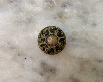 One 19th Century Art Nouveau Ornate Solid Brass Small Cabinet / Drawer Knob