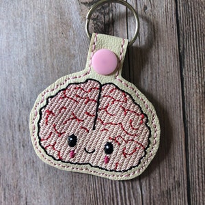 Kawaii Brain SnapTab Embroidery Design DIGITAL DOWNLOAD machine embroidery