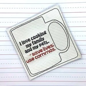 Gramática salvar vidas Usa commas Coasters bordado diseño DIGITAL DESCARGAR máquina de bordado máquina