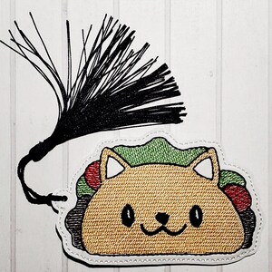 Taco Cat Bookmark Embroidery Design DIGITAL DOWNLOAD machine embroidery image 2