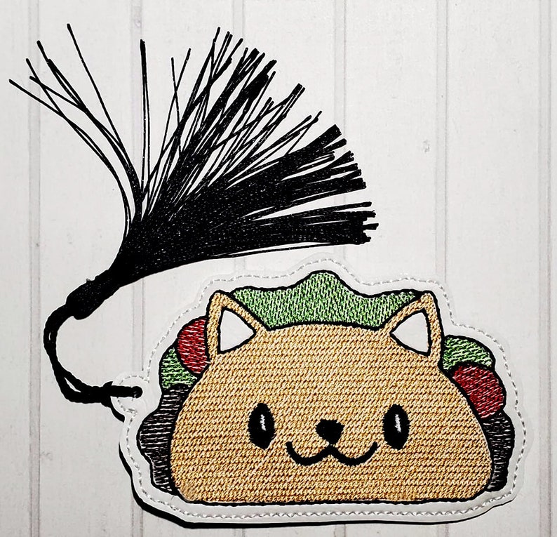 Taco Cat Bookmark Embroidery Design DIGITAL DOWNLOAD machine embroidery image 2