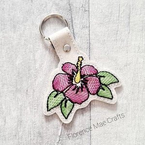 Hibiscus Flower SnapTab Embroidery Design DIGITAL DOWNLOAD machine embroidery
