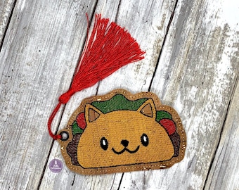 Taco Cat Bookmark Embroidery Design DIGITAL DOWNLOAD machine embroidery