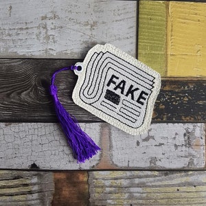 Fake News Bookmark Embroidery Design DIGITAL DOWNLOAD machine embroidery