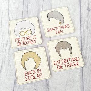 Golden Ladies Coaster Embroidery Design DIGITAL DOWNLOAD machine embroidery