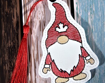 Canada Day Gnome Bookmark Embroidery Design DIGITAL DOWNLOAD machine embroidery