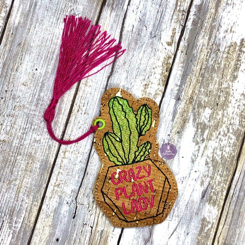 Crazy Plant Lady Bookmark Embroidery Design DIGITAL DOWNLOAD machine embroidery