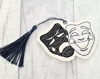 Drama Masks Bookmark Embroidery Design DIGITAL DOWNLOAD machine embroidery