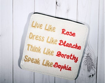 Golden Ladies Sayings Coasters Embroidery Design DIGITAL DOWNLOAD machine embroidery