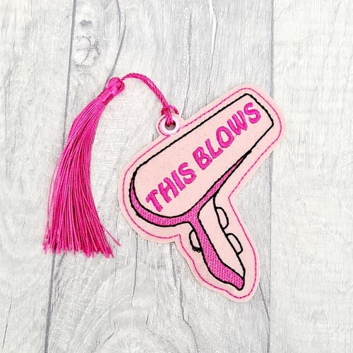 This Blows HairDryer BlowDryer Bookmark Embroidery Design DIGITAL DOWNLOAD machine embroidery