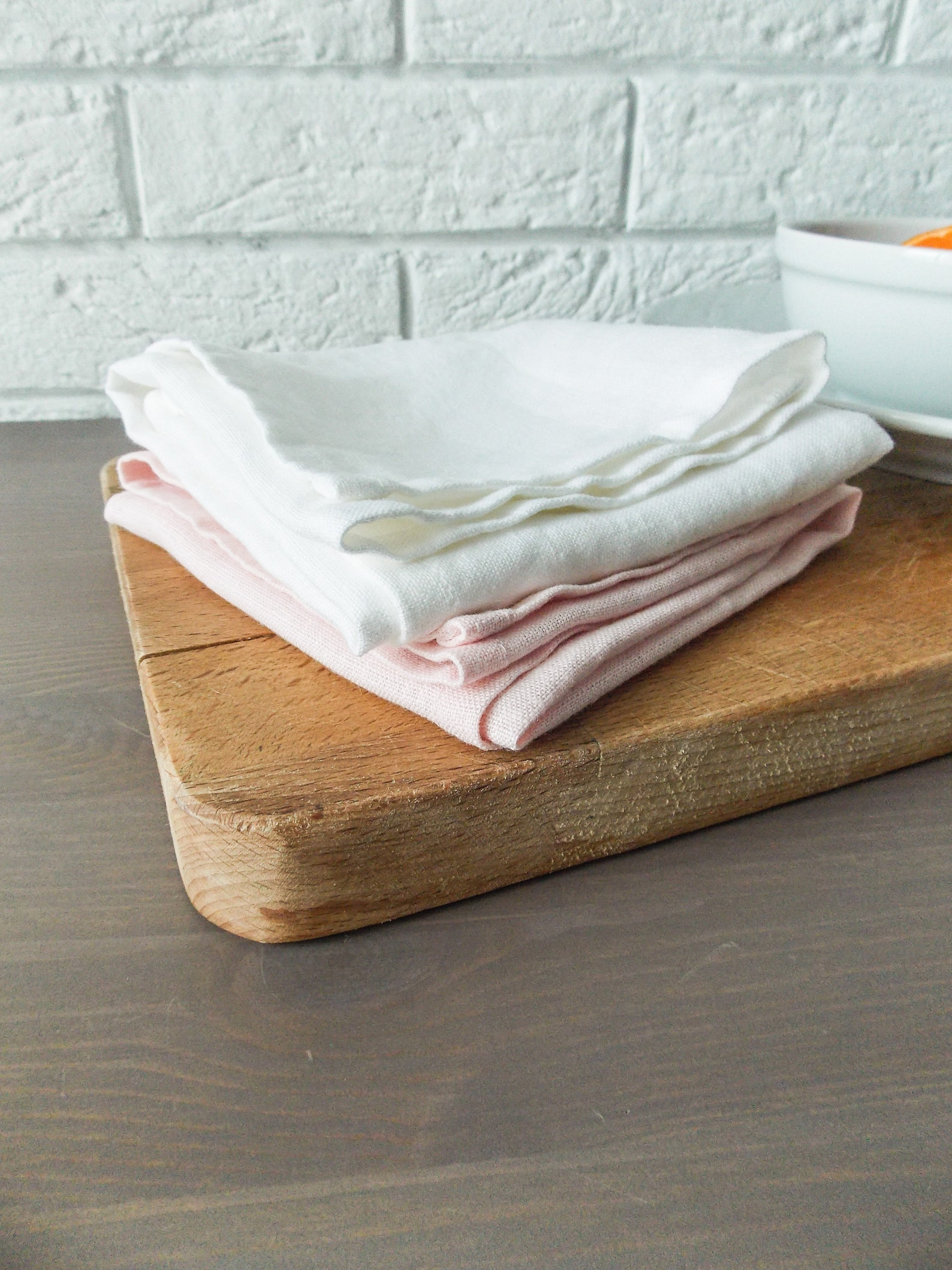 White linen napkins Set of 2 linen napkins Linen Table Etsy