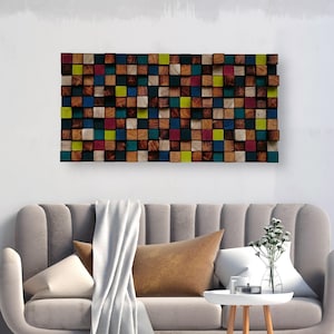 Colorful Wall Art - Wood Wall Decoration - Wood Wall Mosaic