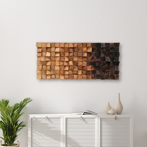 Wood Wall Art - Living Room Decor - Handmade Wall Decor - Modern Rustic Wall Art - Wooden Wall Decor - Wooden Mosaic