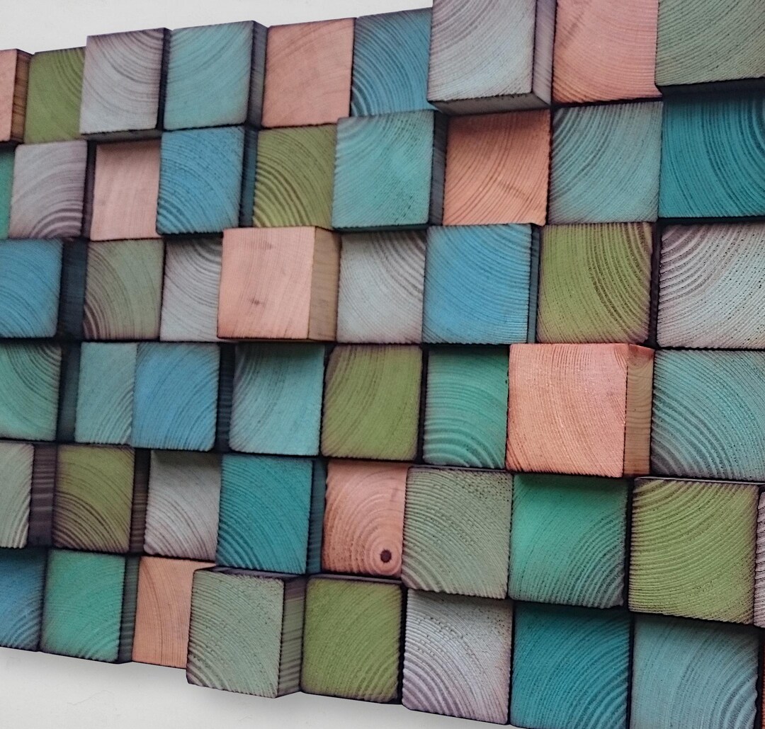 Reclaimed Wood Wall Sculpture – Handmade Pine Mosaic Art - Etsy