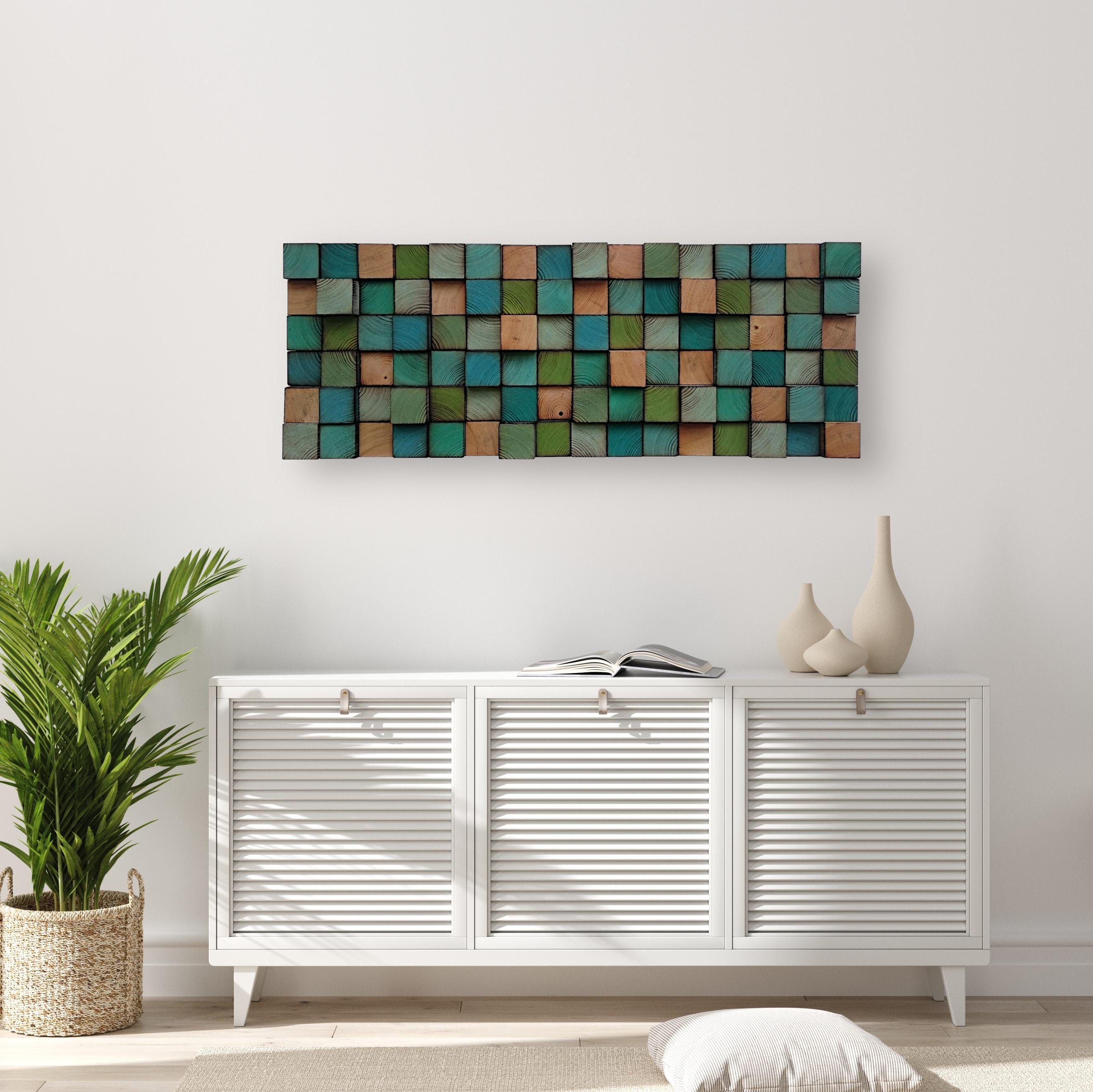 Reclaimed Wood Wall Sculpture – Handmade Pine Mosaic Art - Etsy