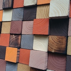 Wood Wall Art - 3D Wall Art - Reclaimed Wood Wall Art - Sound Diffuser