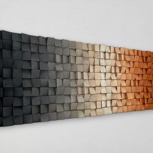 Reclaimed Wood Wall Art - Abstract Wall Decor - Handmade Sound Diffuser