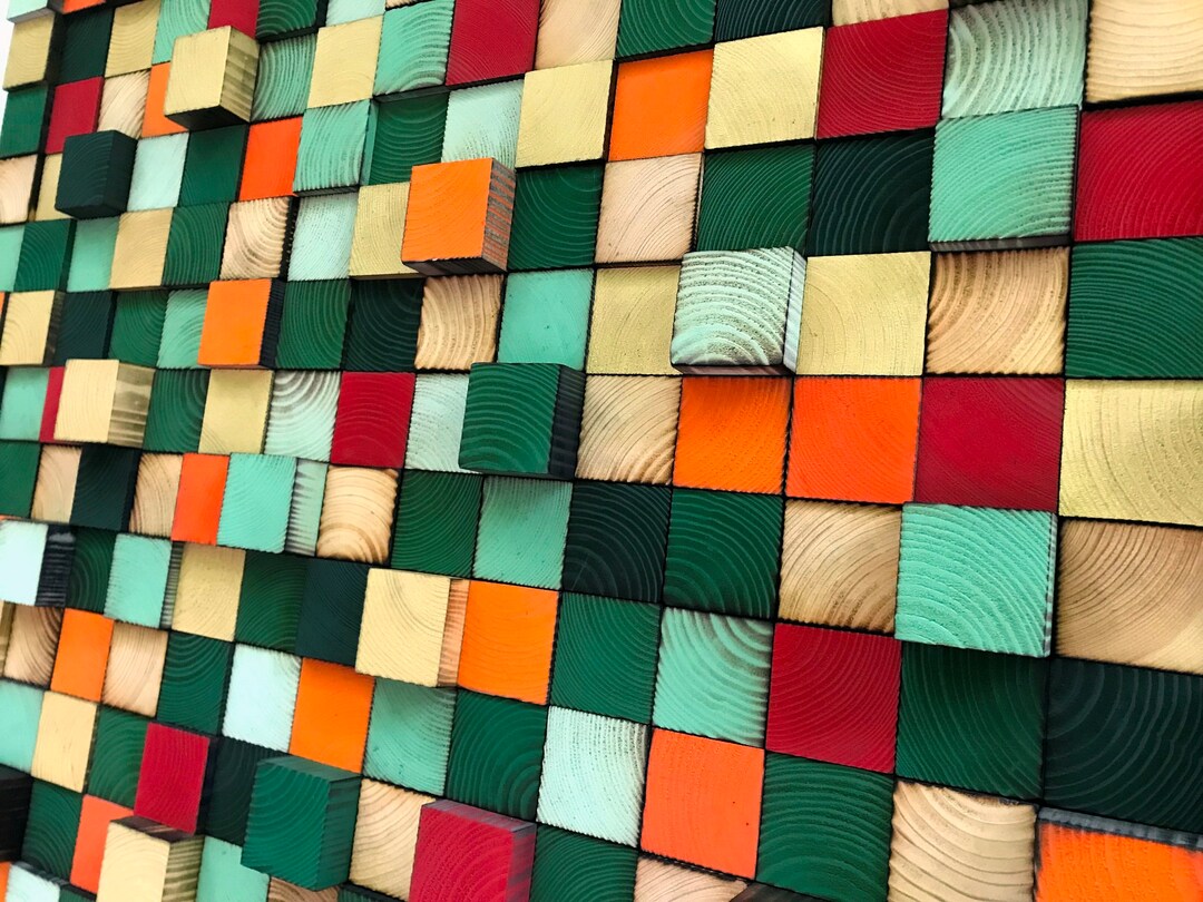 Wood Wall Art Geometric Wood Art Living Room Decor Etsy