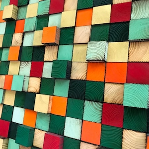 Wood Wall Art - Geometric Wood Art - Living Room Decor